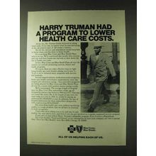 1979 Blue Cross Blue Shield Insurance Ad - Harry Truman