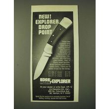 1979 Gutmann Edge Mark Explorer Knife Ad - New! Explorer Drop Point