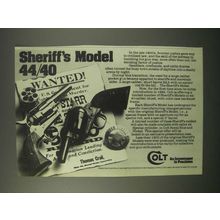 1980 Colt Sheriff's Model 44/40 Revolver Ad