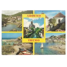 multiview, AROUND TRURO, CORNWALL. used postcard 1985 postmark =