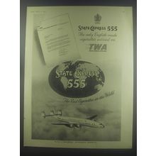 1954 State Express 555 Cigarettes Ad - Carried on TWA