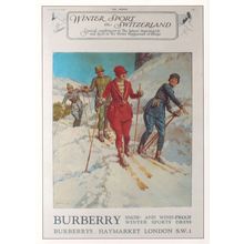 Burberry Skiing Clothes Jacket Advertising London Postcard