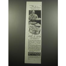 1933 Underwood Deviled Ham Ad - Delicious they'll say