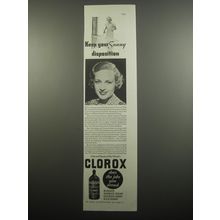 1933 Clorox Bleach Advertisement - Keep your sunny disposition