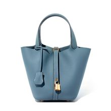 Women Genuine Leather Handbag Shoulder Purse Satchel Tote Crossbody Bag Blue