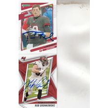 TOM BRADY & ROB GRONKOWSKI AUTOGRAPH 2021 TAMPA BAY BUCCANEERS HOF SB CHAMPIONS