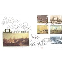 Ronnie Barker Corbett Barbara Windsor MULTI London Bridges Hand Signed FDC