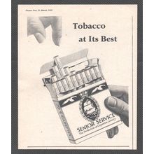 SENIOR SERVICE CIGARETTES tobaccol :- Original Vintage 1953 Magazine Advert