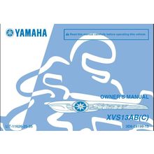 YAMAHA XVS13AB(C) OWNERS MANUAL MOTORCYCLE 100 PAGES IN ENGLISH