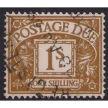 GB 1960 QE2 1/-d Ochre Postage Due Used SG D64 Wmk 179 ( D1433 )