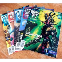 X5 Vintage 2000 AD Judge Dredd Comics.
