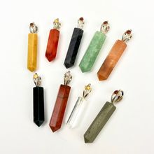 Faceted Crystal Pendant w/ Assorted Gemstone Bail[ ]
