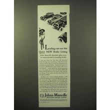1929 Johns-Manville Moulded Brake Lining Ad - Quiet