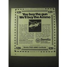 1977 Beretta A301 Shotgun Ad - We'll Buy The Ammo