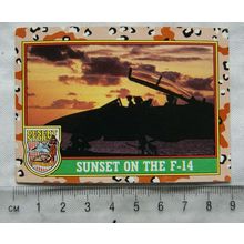 1991 Topps Desert Storm No. 86 Sunset on the F-14