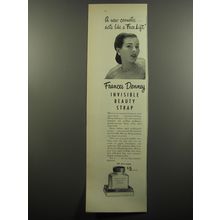 1951 Frances Denney Invisible Beauty strap Ad - A new cosmetic