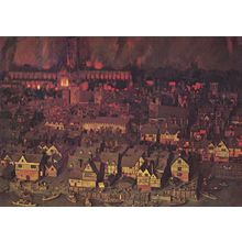 Toy Model Of River Boat Rescue 1666 Great Fire Of London 1960s Postcard