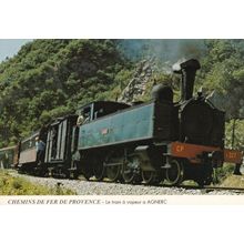 Steam Train Agnerc French Railway Alpes Cote D'Azur Postcard
