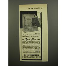 1952 G. Schirmer Spice Chest Radio Ad - You can always find the unusual