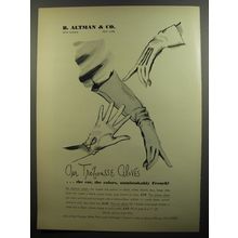 1952 B. Altman & Co. Trefousse Gloves Advertisement