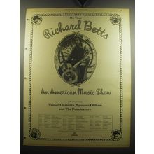 1974 Richard Betts An American Music Show Advertisement
