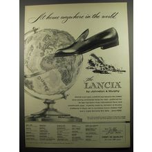 1955 Johnston & Murphy Lancia Shoes Ad - At home anywhere in the world