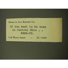 1959 WBNS-TV TV Station Advertisement - Memo to Leo Burnett Co.