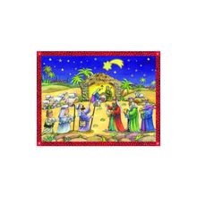 ADV70111 - Sellmer Advent - Manger Scene - 10.5"H x 14.5"W x .1"D