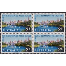 Australia 1956 2/- Olympic Games with White Flaw on T of Australia