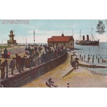 Fleetwood Esplanade Harbour Isle Of Man Ship Boat Arriving Antique Postcard