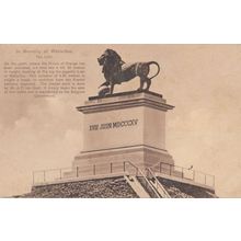 In Memory Of The Battle Of Waterloo Monument Antique Military Postcard