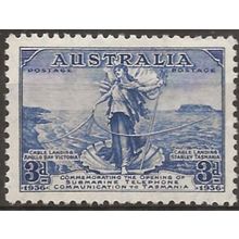 Australia 1936 SG160 3d Blue Telephones Mounted Mint .