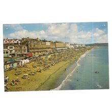 THE BEACH, SANDOWN, ISLE OF WIGHT vintage used postcard 1965 postmark =
