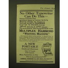 1918 Hammond Multiplex Typewiter Ad - can do this
