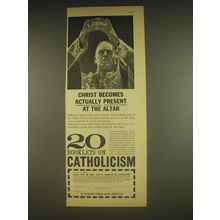 1963 Catholic Enquiry Centre London Ad - Christ becomes actually present