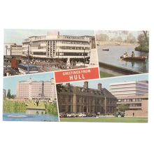 HULL, YORKSHIRE multiview unused postcard by E T W Dennis #