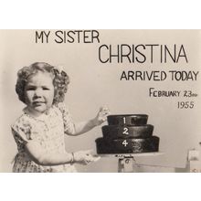 My Sister Christina Arrived Today Weighing Scales Photo Card