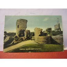 CASTLE RUINS, Aberystwyth used vintage postcard by Dennis 1923 pm =