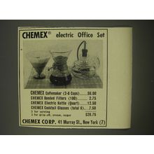 1956 Chemex Coffeemaker Advertisement - Chemex electric office set