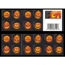 Jack o Lanterns Booklet of 20 - First Class Postage Stamps Scott 5140b