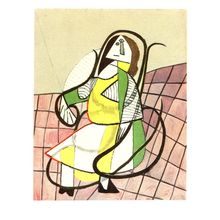 Pablo Picasso Woman In A Rocking Chair Painting Postcard