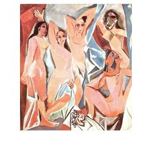 Pablo Picasso Les Demoiselles D'Avignon Risque Painting Postcard