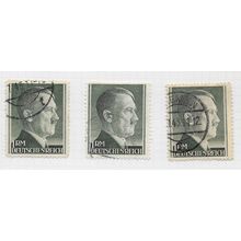 GERMANY 1942 HITLER HEAD 1RM SHADE POSTMARK U-PICK CHOOSE FROM STAMPS Mi 799 P12