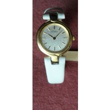Vintage Citizen Quartz Ladies Watch. White Leather 8" Strap