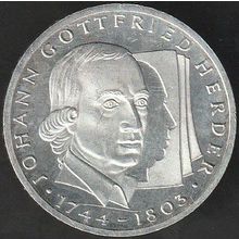 1994 G Germany 10 Mark Silver Coin 250th Ann Birth Johann Gottfried Herder