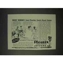 1940 Phoenix Arizona Tourism Ad - Desert Romance