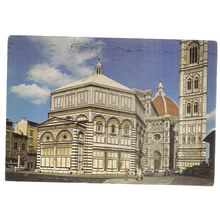 BAPTISTERY CATHEDRAL, FIRENZE, ITALY used vintage postcard. 1984 postmark /