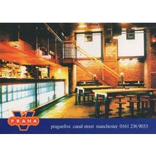 Praha V Gay Bar Canal Street Manchester 1990s Advertising Postcard