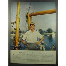 1955 Hathaway Shirts Ad - Light rig for summer - Hathaway's Batiste Madras