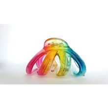 Large clear rainbow transparent octopus hair claw clip for thick hair